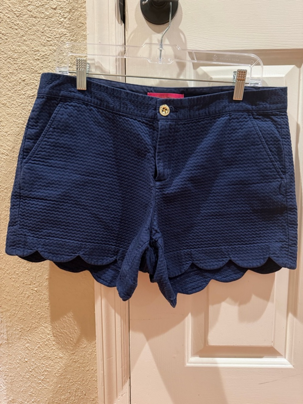 Lilly Pulitzer Navy Scalloped Hem SZ 10 VGUC